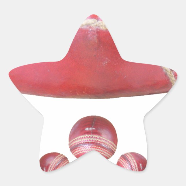 Crimson Spin - Ein wunderschöner Red Cricket Ball  Stern-Aufkleber (Vorderseite)