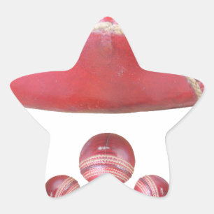 Crimson Spin - Ein wunderschöner Red Cricket Ball  Stern-Aufkleber