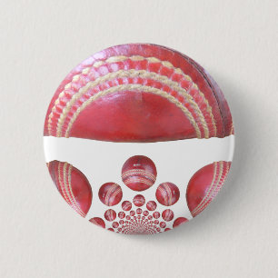 Crimson Spin – Eine schöne rote Cricketball-Kunst Button