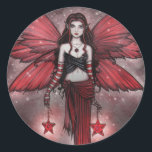 Crimson Star Christmas Fairy Stickers<br><div class="desc">Von der Fantasy Art of Molly Harrison, www.mollyharrisonart.com. Bitte schauen Sie auf meine Webseite für mehr Informationen über mich und meine Kunst.</div>