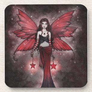 Crimson Star Fairy Chrismtas Set der Untersetzer