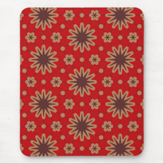 Crimson Starburst Bloom Mousepad