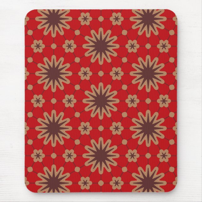 Crimson Starburst Blüte Mousepad (Vorne)