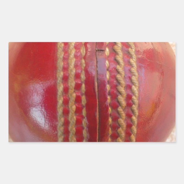 Crimson Stitch Focus: Nahes Up of Cricket's Heart Rechteckiger Aufkleber (Vorderseite)