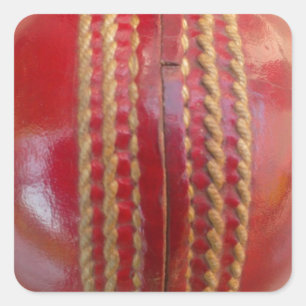 Crimson Stitch Fokus: Nahaufnahme von Crickets Her Quadratischer Aufkleber