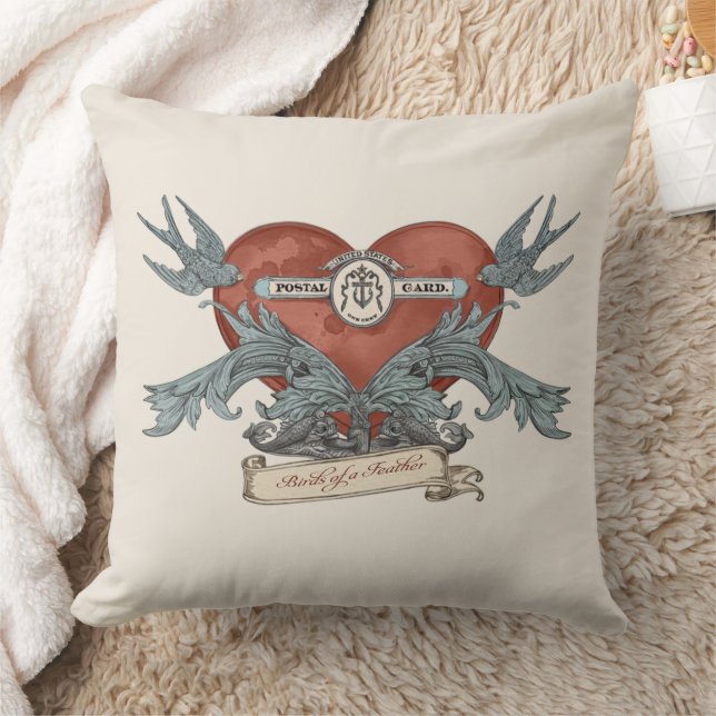 Crimson Submarine Silver Dolphin Throw Pillow Kissen (Decke)