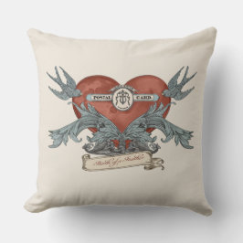 Crimson Submarine Silver Dolphin Throw Pillow Kissen