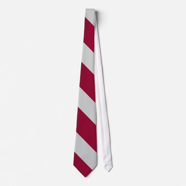 Crimson und Silver Strip Krawatte (Vorderseite)