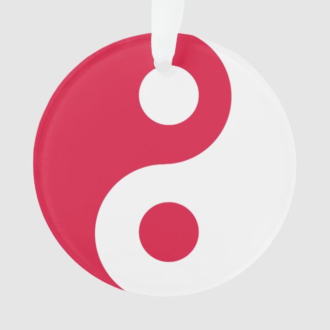 Crimson und White Yin Yang Ornament (Vorderseite)