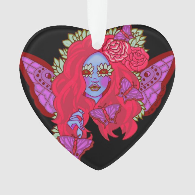 Crimson Violet Butterfly Fairy Ornament (Vorderseite)