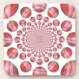 Crimson Vortex: Schöne rote Cricketball-Kunst Untersetzer