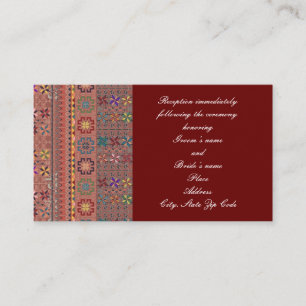 Crimson w/Color Tatreez Hochzeitskarte Begleitkarte