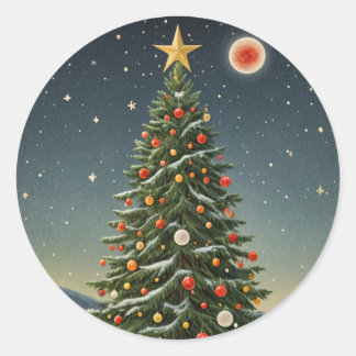Crimson Weihnachten Runder Aufkleber