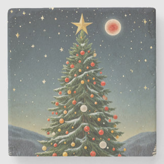 Crimson Weihnachten Steinuntersetzer