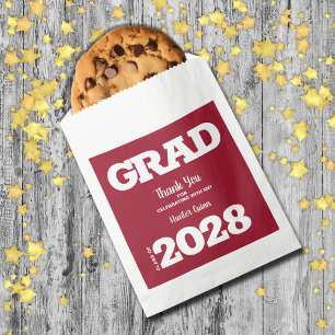 Crimson White Graduation Party Gunst Bag Geschenktütchen
