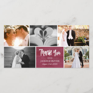 Crimson & White Mariage Photo Collage Merci