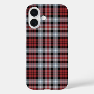 Crimson White und Black Kariert iPhone 16 Hülle