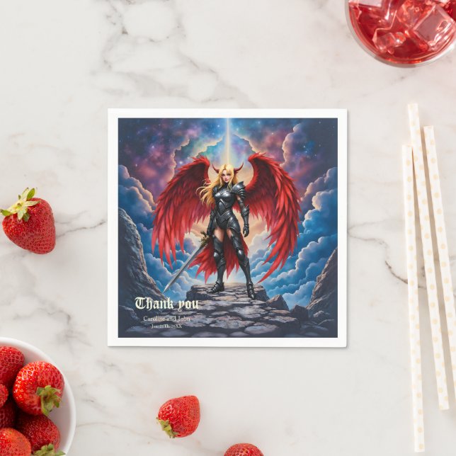 Crimson Wing – gefallene Engels Kriegerin. Serviette (Beispiel)