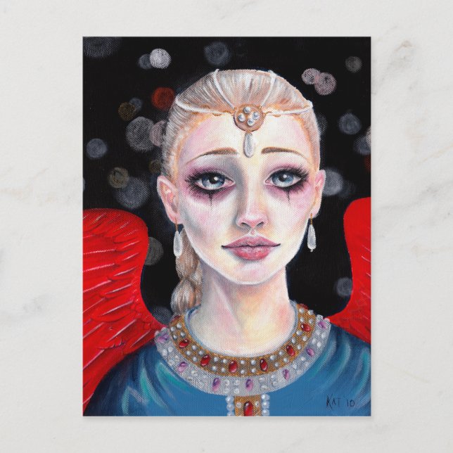 Crimson Wings Angel Postkarte (Vorderseite)