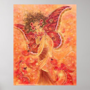 Crimson Wings Art Print Poster