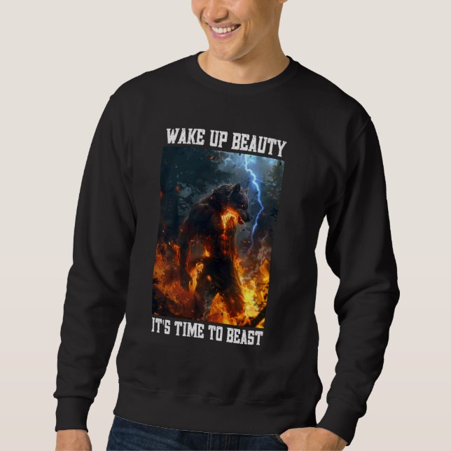 Cringe Wolf Weckte Beauty Cringy Alpha Wolf Cring  Sweatshirt (Vorderseite)