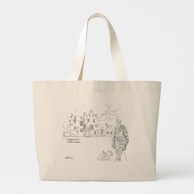 Cringletie House Scotland Tote Bag Jumbo Stoffbeutel (Rückseite)