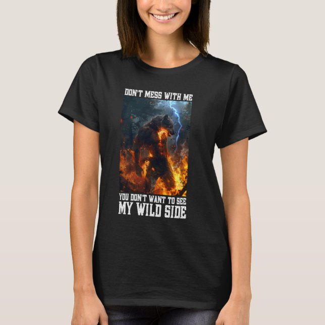 Cringy Werewolf warnend Wolf Meme Cringe Alpha Wol T-Shirt (Vorderseite)