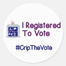 #CripTheVote I REGISTRIERTE (runde) kleine Aufkleb Runder Aufkleber