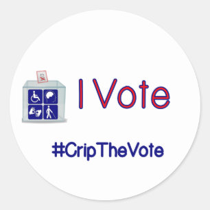 #CripTheVote I STIMME-Aufkleber (rund) Runder Aufkleber