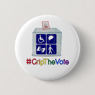 #CripTheVote Knopf, 2 1/4-inch, rund Button