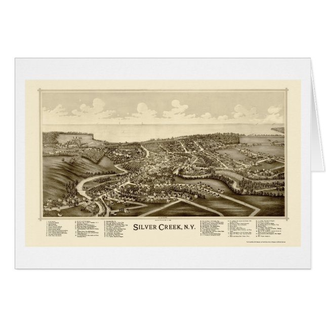 Crique argentée, carte panoramique de NY - 1892 (Devant horizontal)