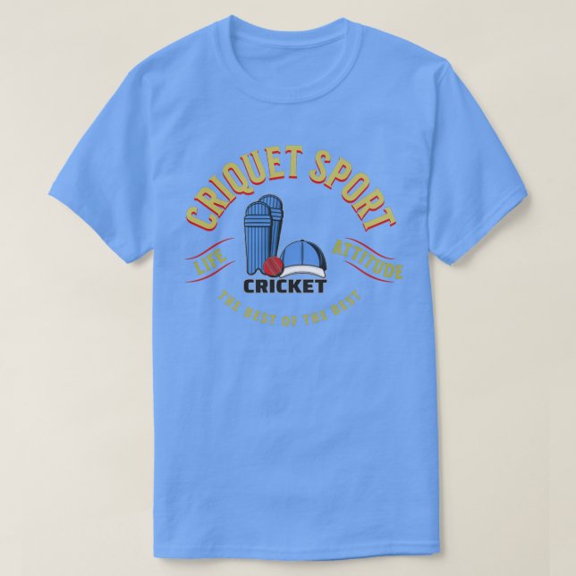 Criquet Sport Illustration Art Design T-Shirt (Design vorne)