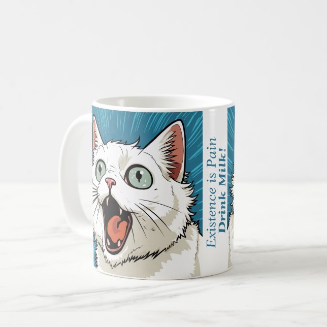 Crise existentielle Chat Mug (Devant gauche)