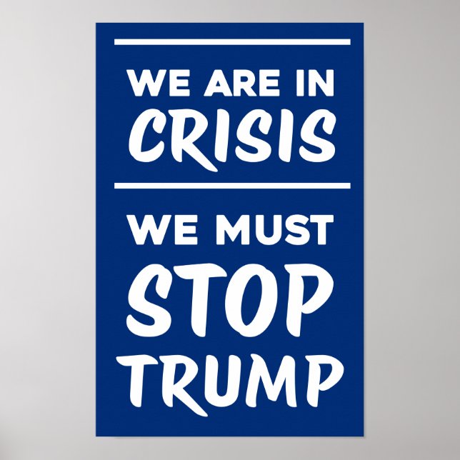 CRISIS Anti-Trump | Blue | Protest Poster (Vorne)