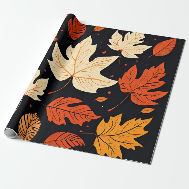 Crisp-Blätter: Herbst in sanften Tönen Geschenkpapier (Ungerollt)