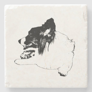 Crisp Corgi Sketch für Herbsttische Steinuntersetzer
