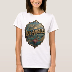 Crisp Gold LOS ANGELES CITY OF ANGELS Slogan T-Shi T-Shirt