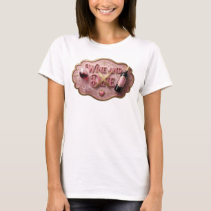 Crisp Gold WINE AND DINE Grafik-T-Shirt T-Shirt