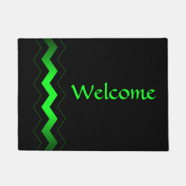 Crisp Moderner Grüner Akzent Willkommen Fußmatte