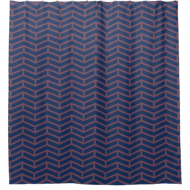 Crisp Sharp Gegen Pfeile Zickzack blaues Rosa Duschvorhang (Vorderseite)