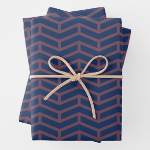 Crisp Sharp Gegen Pfeile Zickzack blaues Rosa Geschenkpapier Set