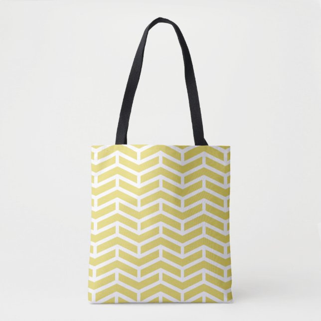 Crisp Sharp gegensätzliche Pfeile Zickzack gelb Tasche (Vorderseite)