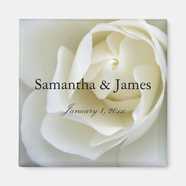 Crisp White Rose Magnet (Vorne)