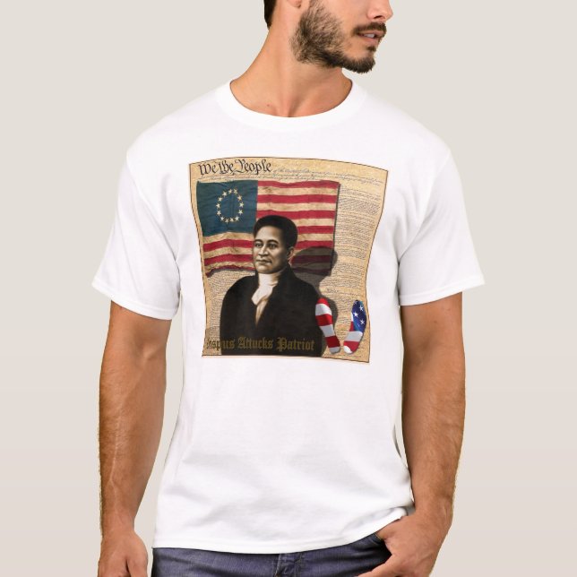 Crispus Attucks amerikanischer schwarzer T-Shirt (Vorderseite)