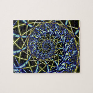 Criss Cross Gelbe und blaue Fraktale Art