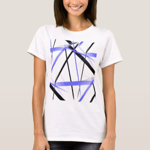 Criss kreuzte die blauen und schwarzen Streifen T-Shirt