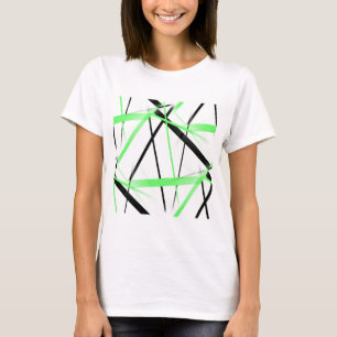 Criss kreuzte die Limonen und schwarzen Streifen T-Shirt