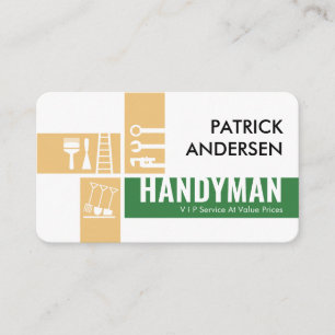 Crisscross Handyman Werkzeuge Silhouette Visitenkarte
