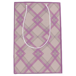 Crisscrossed Happy Lila & Creme, white Karos Wra Mittlere Geschenktüte