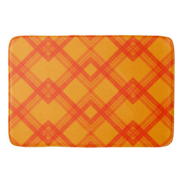 Crisscrossed Happy Red & Yellow/Orange Karos anzei Badematte